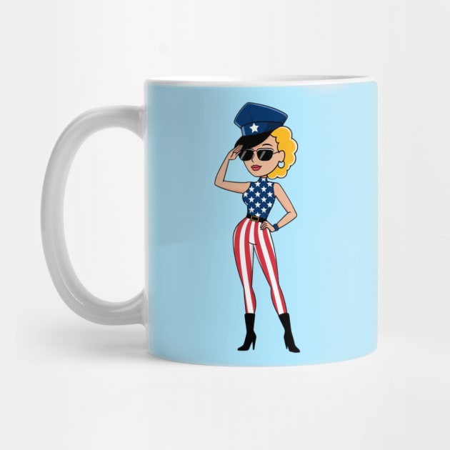 4th Of July Pin Up Girl by Creatifly Graphic Tees
